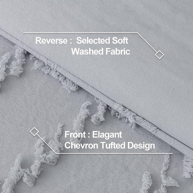 Andency Silver Grey Comforter Full Size, Boho Grey Soft Warm Bedding Comforter - Image 5