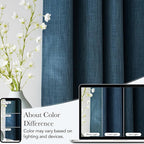 NICETOWN Faux Linen Stone Blue Blackout Curtains 84 inches Long - Image 5