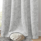 Beauoop Grey Floral Jacquard Blackout Curtains 63 Inches Long 2 Panels - Image 7