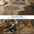 Dintszyayue Brown Quilt Set Queen Size, 3 Piece Boho Aztec Texture Bedspread - Image 4
