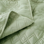 WDCOZY Boho Sage Green Oversized California Cal King Size Quilt Bedding Sets - Image 6