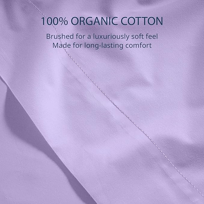 Lane Linen 100% Organic Cotton Twin Size Flat Sheet Only - Image 5