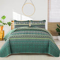 WONGS BEDDING Boho Quilt King Size, Lightweight Microfiber Bed Decor Bedspread by WONGSBEDDING