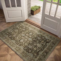 Washable 3x5 Entryway Rug, Boho Non-Slip Vintage Distress Small Rugs by Hedwior