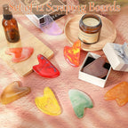 Sherr 12 Pcs Gua Sha Facial Tools Resin Heart Shaped Massage Guasha Tool - Image 5
