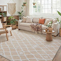 Ivory 5x7 Area Rug Moroccan Shag Living Room Washable Carpet Soft Non Shedding by PureCozy
