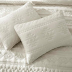 WDCOZY Beige Boho Quilt King Size Bedding Set - Image 4