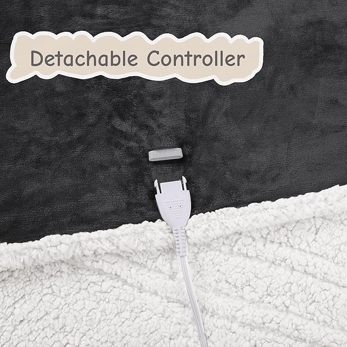 Electric Heated Blanket Full Size 72"x84", Soft Flannel - Image 6