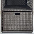 Outsunny Valet Pool Towel Rack, Waterproof PE Plastic Rattan Wicker Storage - Image 7