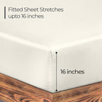 ROYALE LINENS 300 Thread Count 100% Long Staple Combed Cotton Fitted Sheet - Image 2
