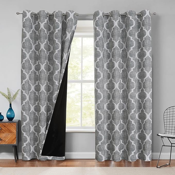 Beauoop 100% Blackout Curtains 96 Inches Long 2 Panels by Beauoop
