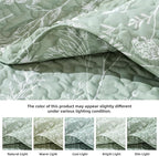 JANZAA Quilt King Size Sage Green Quilt Bed Spread Boho Quilt - Image 4