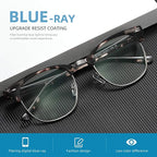 Blue Light Blocking Glasses Vintage Half Frame UV Clear Lens Anti Eyestrain - Image 2