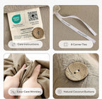 JELLYMONI 100% Washed Cotton Duvet Cover King – Soft, Breathable Linen-Look - Image 4