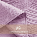 Exclusivo Mezcla California King Quilt Bedding Set, Lightweight Lilac Quilts - Image 5