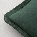 MIULEE Decorative Throw Pillow Covers Neutral Linen Fringe Throw Pillows Set of - Image 3
