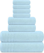 Tens Towels Pack of 8 Towels Set, 2 Extra Large Bath, 2 Hand, 4 Washcloths - Image 9