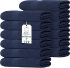 Commercial Bulk Pack of 12 Small Bath Towels – 100% Cotton Terry 24" x 46" – by TEXCRAFT