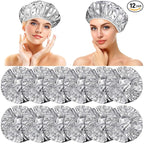 12 Pieces Deep Conditioning Caps Aluminum Foil Reusable Hair Processing Hair by Willbond+Technology+Limited