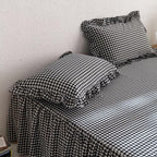 MKXI Black and White Gingham Duvet Cover Twin, 3-Piece Ruffled Bedding Set - Image 7
