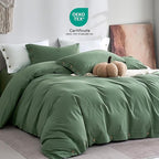 JELLYMONI 100% Washed Cotton Duvet Cover Full – Soft, Breathable Linen-Look - Image 2