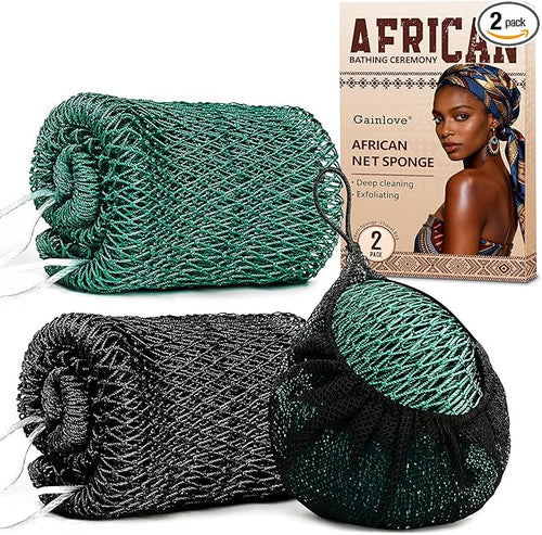 2 Pack African Net Sponge Exfoliating Body Scrubber Bath Sponge by Unknown