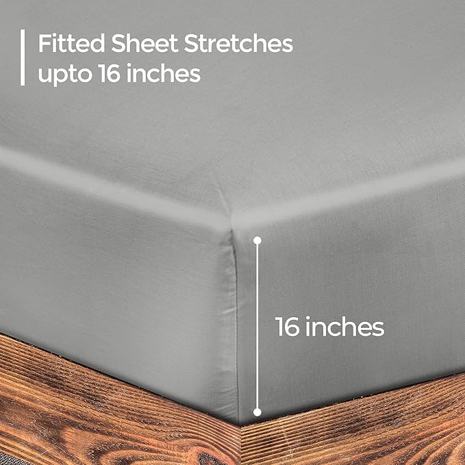 ROYALE LINENS 300 Thread Count 100% Long Staple Combed Cotton Fitted Sheet Twin - Image 2