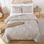 JANZAA Twin Quilt Oatmeal Quilt Bed Spread Boho Quilt - Image 7