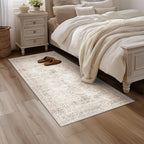 FMFUNCTEX 2x6 Hallway Runner Rug Beige Vintage Neutral Washable Non Slip Low - Image 3