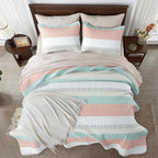 Andency King Size Quilt Set Pink Green, 3 Pieces Summer Ultra Soft Lightweight - Image 6