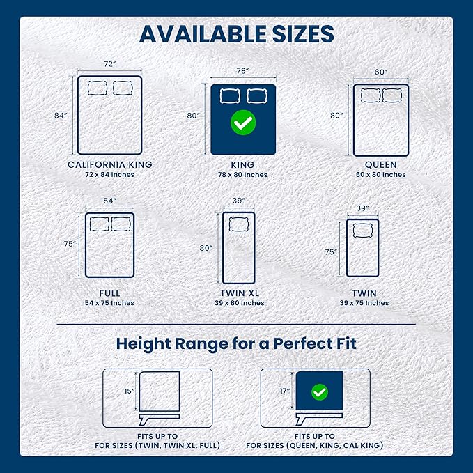 King Size Mattress Protector Waterproof 2 Pack, Premium 200 GSM Terry Mattress - Image 3