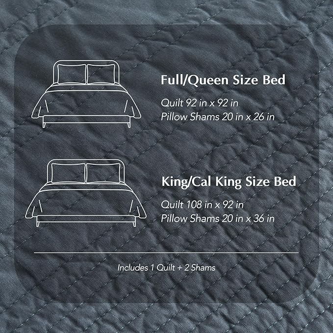 EVERGRACEHOME 100% Cotton Modern Lines Quilt Set Queen Size, Pre-Washed Soft - Image 8