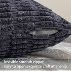 Aegero Pack of 2 Corduroy Decorative Throw Pillow Covers 22x22 Inch Soft - Image 3