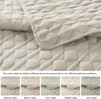 WDCOZY Light Beige Quilts Queen Size Bedding Set - Image 5