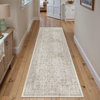 Taupe Runner Rug 2'6"x14' Washable Carpet - Image 5