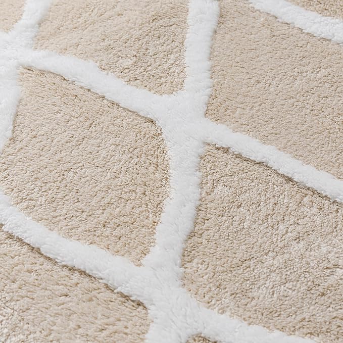 Ivory 5x7 Area Rug Moroccan Shag Living Room Washable Carpet Soft Non Shedding - Image 8