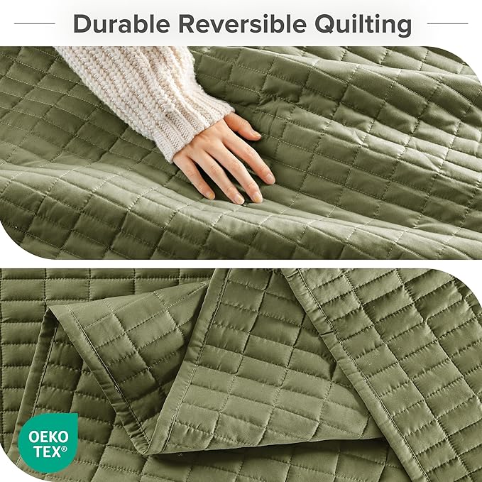 Comfort Spaces Queen Quilt Set Modern Reversible Plaid Coverlet Full Bedding - Image 5