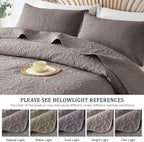 WURUIBO Dark Gray Quilt Set King/Cal King Size, Embossing Microfiber Bedspreads - Image 6