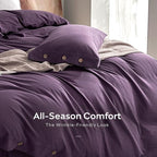 JELLYMONI 100% Washed Cotton Duvet Cover Full – Soft, Breathable Linen-Look - Image 5