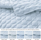 WDCOZY Light Blue Quilts Queen Size Bedding Set - Image 3