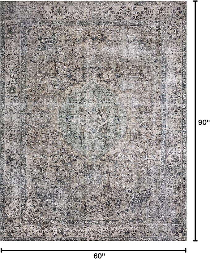 Loloi Layla Collection LAY-06 Taupe/Stone 5'-0" x 7'-6" .13" Thick Area Rug - Image 2