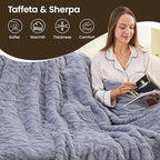 Heated Blanket Electric Blanket 62"x84", Soft Taffeta Sherpa Electric Throw - Image 5