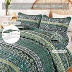 WONGS BEDDING Boho Quilt Full Size, Lightweight Microfiber Bed Decor Bedspread - Image 3