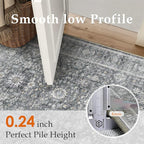 Blue 2x8 Runner Rug Hallway Non Slip Kitchen Vintage Distressed Long Carpet - Image 2