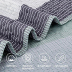 Andency Stripe Quilt Set Twin, 2 Pieces Mint Green Patchwork Striped Bedspread - Image 5