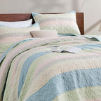 Andency King Size Quilt Set Blue Pink, 3 Pieces Summer Ultra Soft Lightweight - Image 9