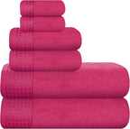 GLAMBURG 100% Cotton Ultra Soft 6 Pack Towel Set, Contains 2 Bath Towels 28x55 by GLAMBURG