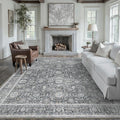 Blue 8x10 Area Rug Non Slip Large Vintage Living Room Distressed Machine by PureCozy