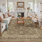 Brown 8x10 Area Rug Non Slip Large Vintage Living Room Distressed Machine by PureCozy