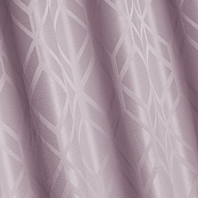 Amazon Basics Jacquard 2-Piece 100% Blackout Curtains, Living Room and Bedroom - Image 3